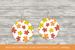 Fall leaves earring sublimation. Autumn round earrings 1814 Product Image 1
