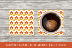 Fall leaves square coaster sublimation. Autumn coaster 12 Product Image 1