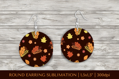 Fall leaves earring sublimation. Autumn round earrings 2838 Product Image 1