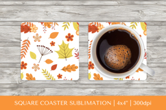 Fall leaves square coaster sublimation. Autumn coaster 2830 Product Image 1