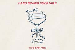Hand Drawn Cocktail BUNDLE Line Art SVG | Vintage Drink PNG Product Image 18