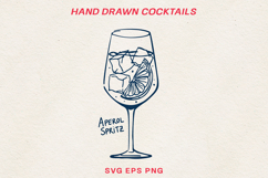 Hand Drawn Cocktail BUNDLE Line Art SVG | Vintage Drink PNG Product Image 6