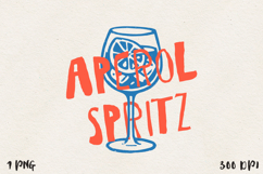 Aperol Spritz Cocktail PNG, Sublimation design. Product Image 1