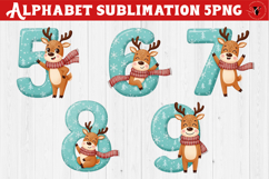 Christmas Alphabet Reindeer | Alphabet sublimation Product Image 1