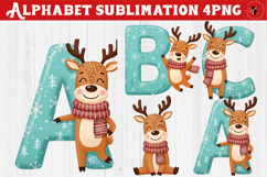 Christmas Alphabet Reindeer | Alphabet sublimation Product Image 1