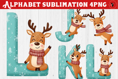 Christmas Alphabet Reindeer | Alphabet sublimation Product Image 1