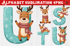 Christmas Alphabet Reindeer | Alphabet sublimation Product Image 1