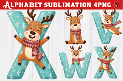 Christmas Alphabet Reindeer | Alphabet sublimation Product Image 1