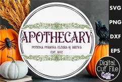 Farmhouse Halloween Round Sign, Apothecary Svg File Product Image 1