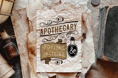 apothecary potions and elixirs svg on vintage paper