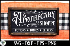 Vintage Apothecary SVG being shown on a Halloween sign