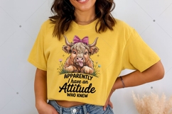 Apparently I Have an Attitude PNG, Funny Highland Cow PNG Product Image 5