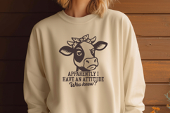 Funny Cow SVG PNG Bundle - 15 Farm Animal Sassy Designs Product Image 9