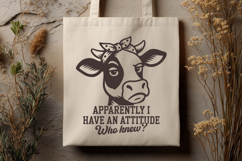 Funny Sassy Cow SVG, Apparently I Have An Attitude Who Knew Product Image 2