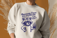 Attitude Raccoon SVG, Sassy Animal Clipart, Coffee Lover PNG Product Image 2