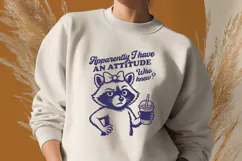 Attitude Raccoon SVG, Sassy Animal Clipart, Coffee Lover PNG Product Image 2