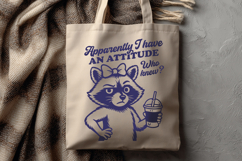 Attitude Raccoon SVG, Sassy Animal Clipart, Coffee Lover PNG Product Image 3