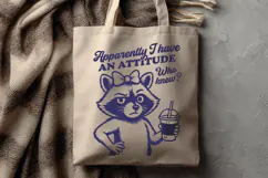 Attitude Raccoon SVG, Sassy Animal Clipart, Coffee Lover PNG Product Image 3