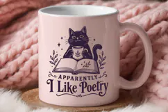 Apparently I Like Poetry SVG PNG, Vintage Black Cat Design Product Image 3