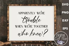 Farmhouse Friend Sign Svg, We're Trouble When We're Together Product Image 1