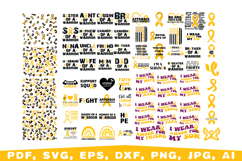 Appendix Cancer Awareness Svg, amber ribbon svg Product Image 1