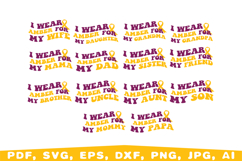 Appendix Cancer Awareness Svg, amber ribbon svg Product Image 4
