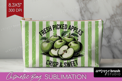 Apple Vintage Fruit Cosmetic Bag Summer Makeup Bag PNG Product Image 1