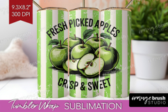 Apple Vintage Fruit Tumbler Wrap Summer Tumbler PNG Product Image 1
