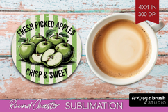 Apple Vintage Fruit Round Coaster Summer Coaster PNG Product Image 1