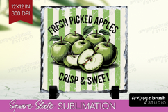 Apple Vintage Fruit Slate PNG Summer Square Slate Product Image 1