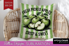 Apple Vintage Fruit Pillow Sublimation Summer Pillow Cover Product Image 1