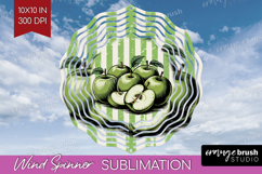 Apple Vintage Fruit Wind Spinner Sublimation PNG Summer Product Image 1