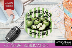Apple Vintage Fruit Car Coaster Summer Coaster PNG Product Image 1