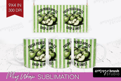Apple Vintage Fruit Mug Wrap Summer Mug PNG Sublimation Product Image 1
