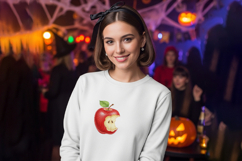 Red Knitted Bitten Apple Texture Pattern Fall PNG Product Image 2