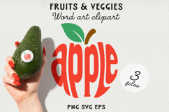Fruit Typography BUNDLE, Fruit Word Art SVG | PNG | EPS Product Image 5