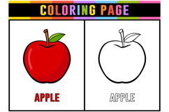Apple Coloring Page | Coloring Pages for Kids Product Image 1