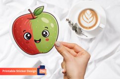 Apple Funny Food Sticker, Kawaii Apple Sticker Pack Product Image 1