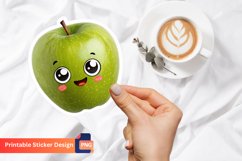 Apple Funny Food Sticker, Kawaii Apple Sticker Pack Product Image 1
