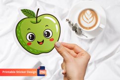 Apple Funny Food Sticker, Kawaii Apple Sticker Pack Product Image 1