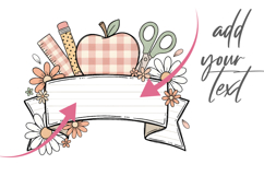 Apple Monogram Png, Teacher Monogram Sublimation Product Image 2