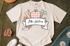 Apple Monogram Png, Teacher Monogram Sublimation Product Image 3