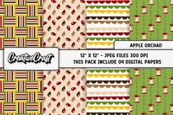 Apple Orchard Digital Paper, fruit graphics, illustrations Product Image 1