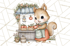 Watercolor Apple Orchard Animal PNG Clipart, Fall Png Product Image 2