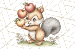 Watercolor Apple Orchard Animal PNG Clipart, Fall Png Product Image 3