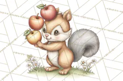 Watercolor Apple Orchard Animal PNG Clipart, Fall Png Product Image 3