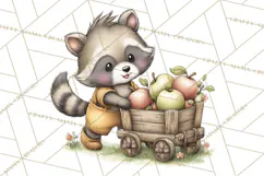 Watercolor Apple Orchard Animal PNG Clipart, Fall Png Product Image 4