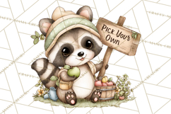 Watercolor Apple Orchard Animal PNG Clipart, Fall Png Product Image 5