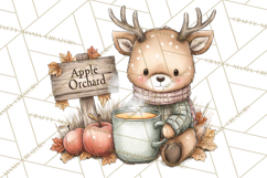 Watercolor Apple Orchard Animal PNG Clipart, Fall Png Product Image 3
