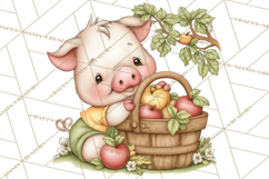 Watercolor Apple Orchard Animal PNG Clipart, Fall Png Product Image 4